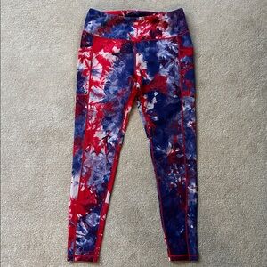 CVG Patriotic Red, White, and Blue Leggings Large L